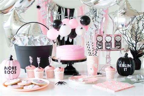 pink halloween birthday party|pink halloween party decor.